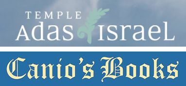 Temple Adas Israel and Canio's Books logos