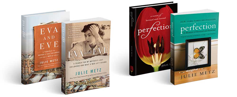 Four book covers of books written by Julie Metz